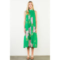 Sleeveless Floral Back Tie Midi Dress