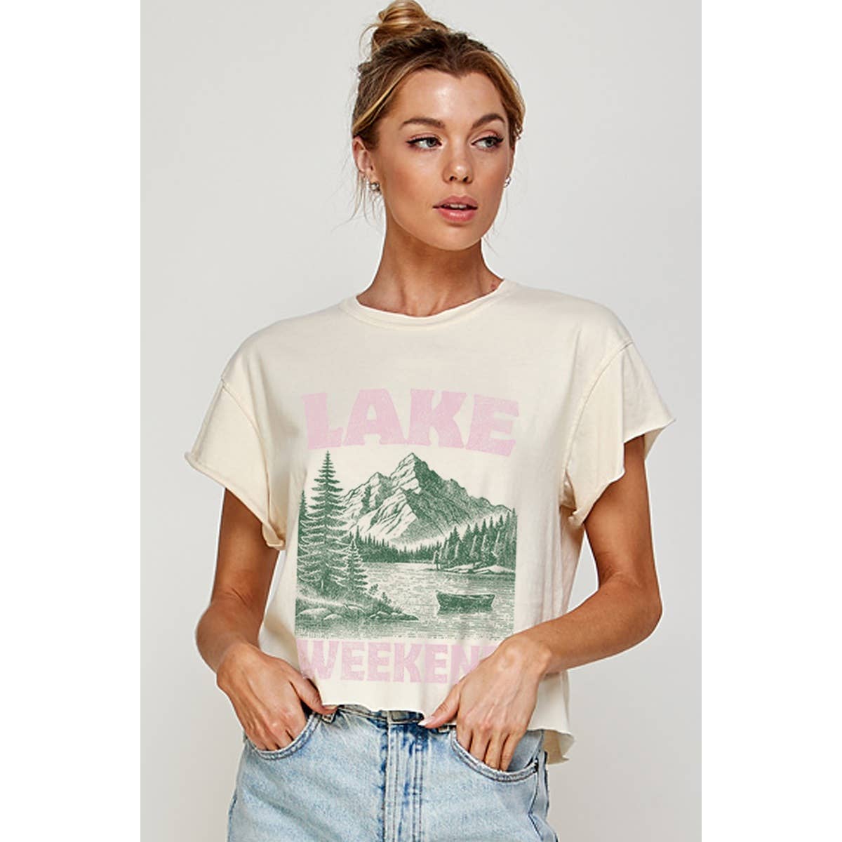 Lake Weekend Vintage Graphic Crop Top