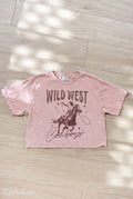 Wild West Cowboys Cropped Mineral Graphic Top