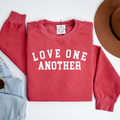 Love One Another Valentines Comfy Light Crewneck Sweatshirt