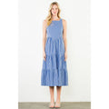 Halter Striped Tiered Maxi Dress