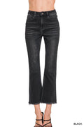 0108 High Rise Straight Raw Hem Cropped Denim Pants SI-28727