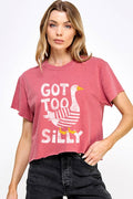 Got Too Silly Vintage Graphic Crop Top