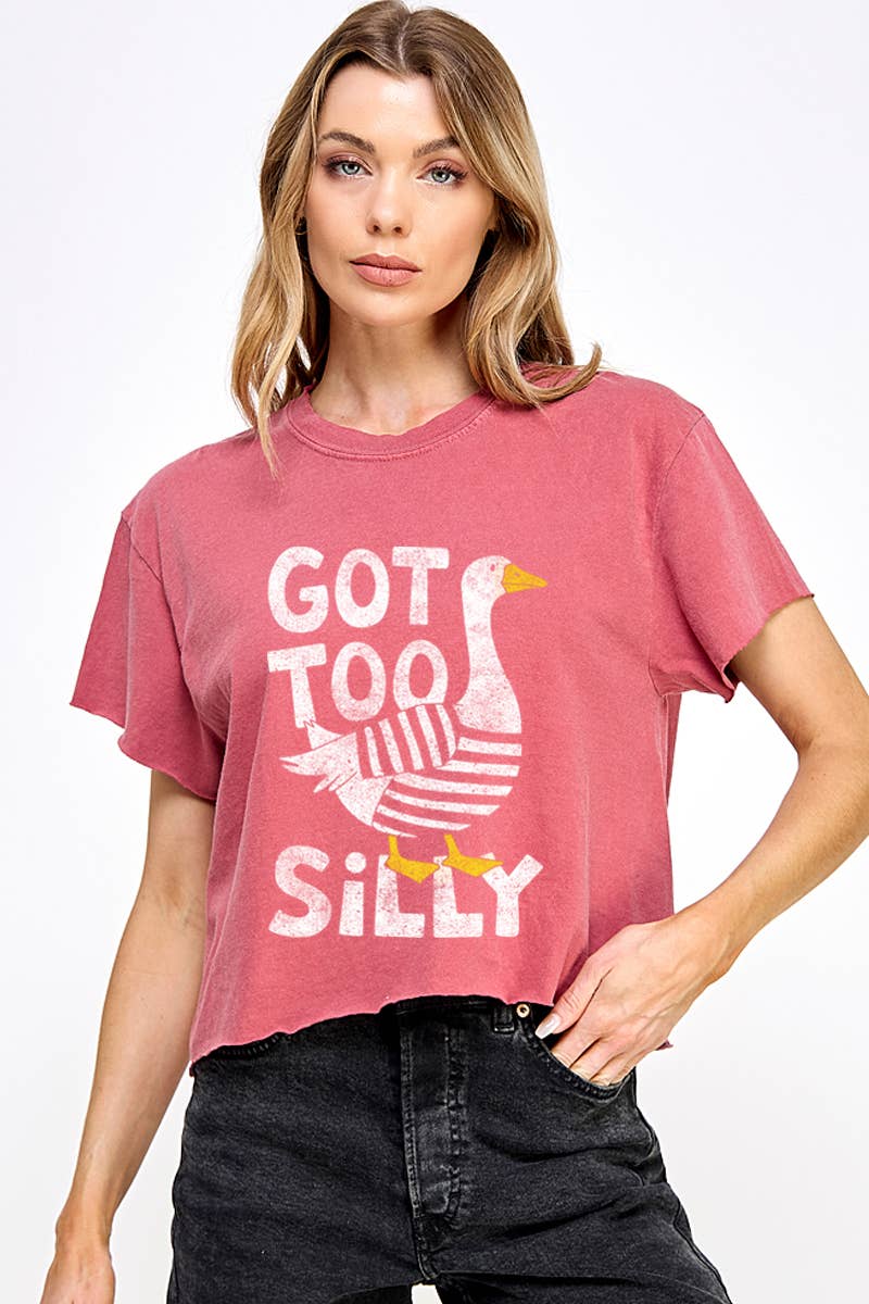 Got Too Silly Vintage Graphic Crop Top