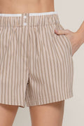 ...._ SI-27778 Contrast Waist Combo Boxer Shorts w/ Pockets