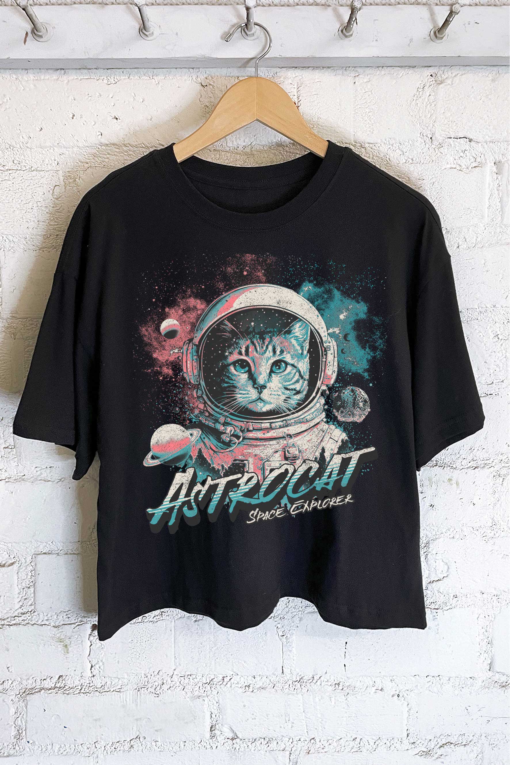 Astrocat Space Explorer Graphic Long Crop Top