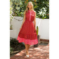 Halter Button Up Print Maxi Dress