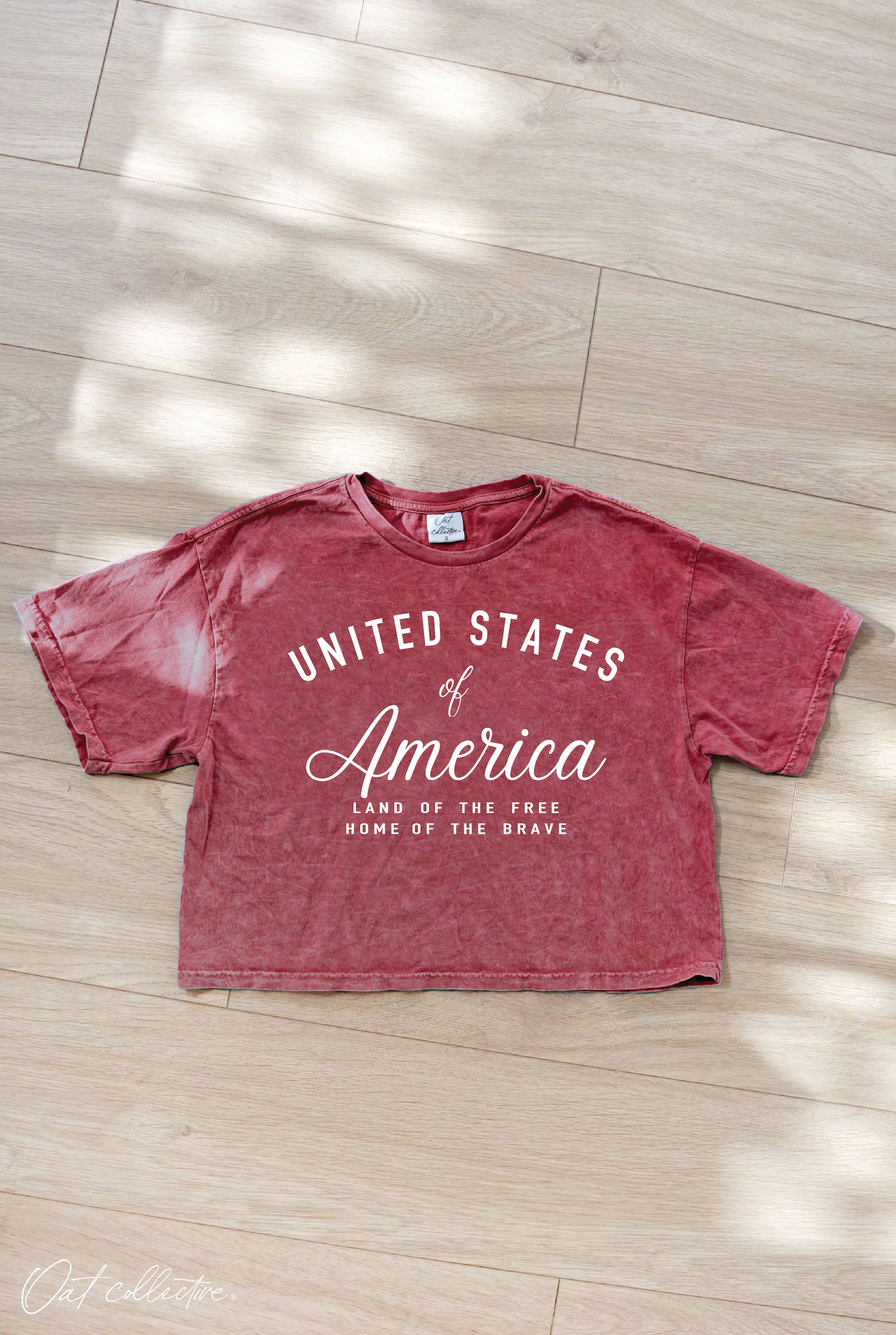 United States Cropped Mineral Graphic Top