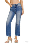 ...0827 Distressed Hem Denim Pants SI-28578