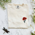 Embroidered Poppy Flower Women's Boxy Tshirt