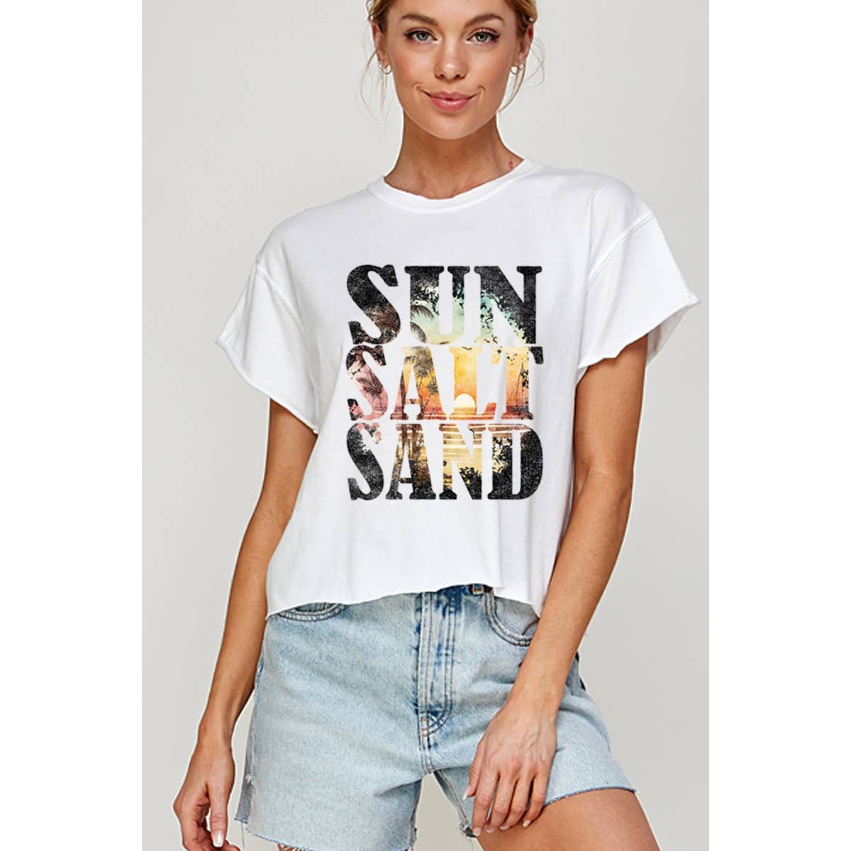 Sun Salt Sand Vintage Graphic Crop Top