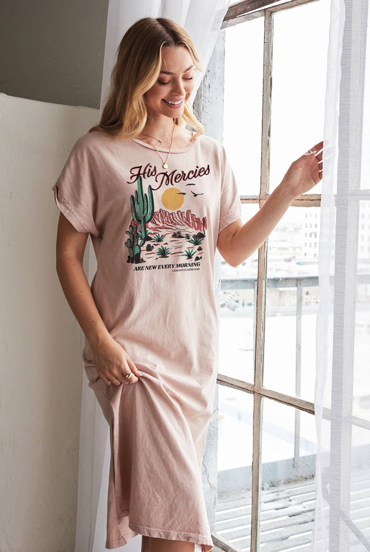 His Mercies Are New  Mineral Graphic Dress