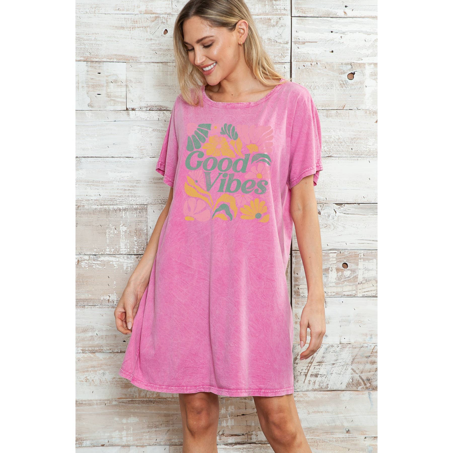 Good Vibes   - Mineral Wash Dress