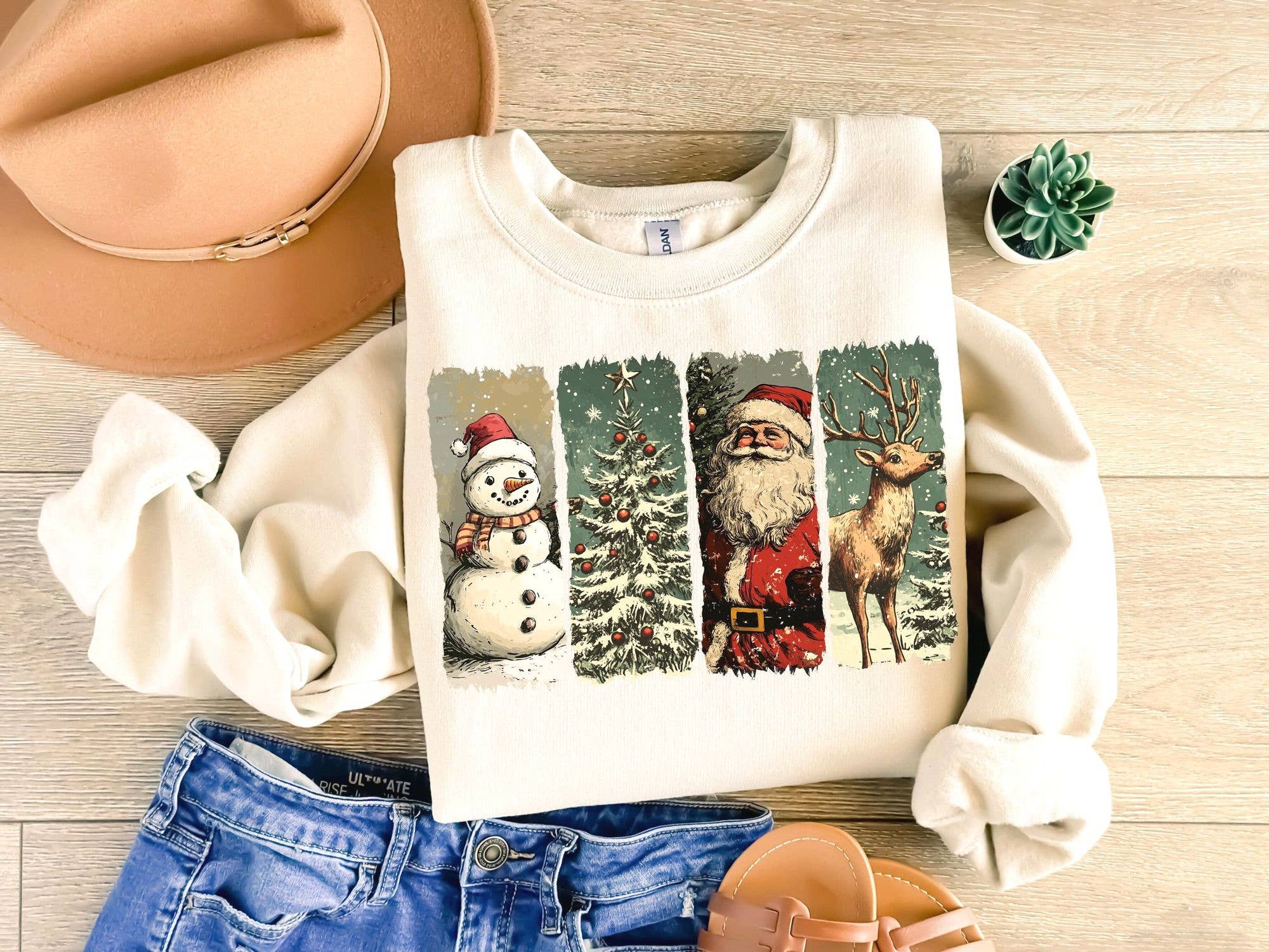 Retro Christmas Santa Claus T-Shirt Design Merry Christmas