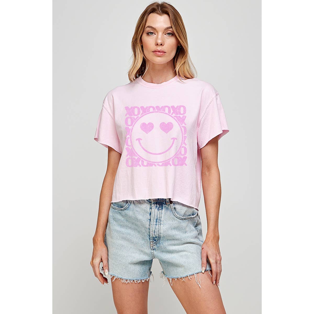 Xoxo Face Vintage Graphic Crop Top