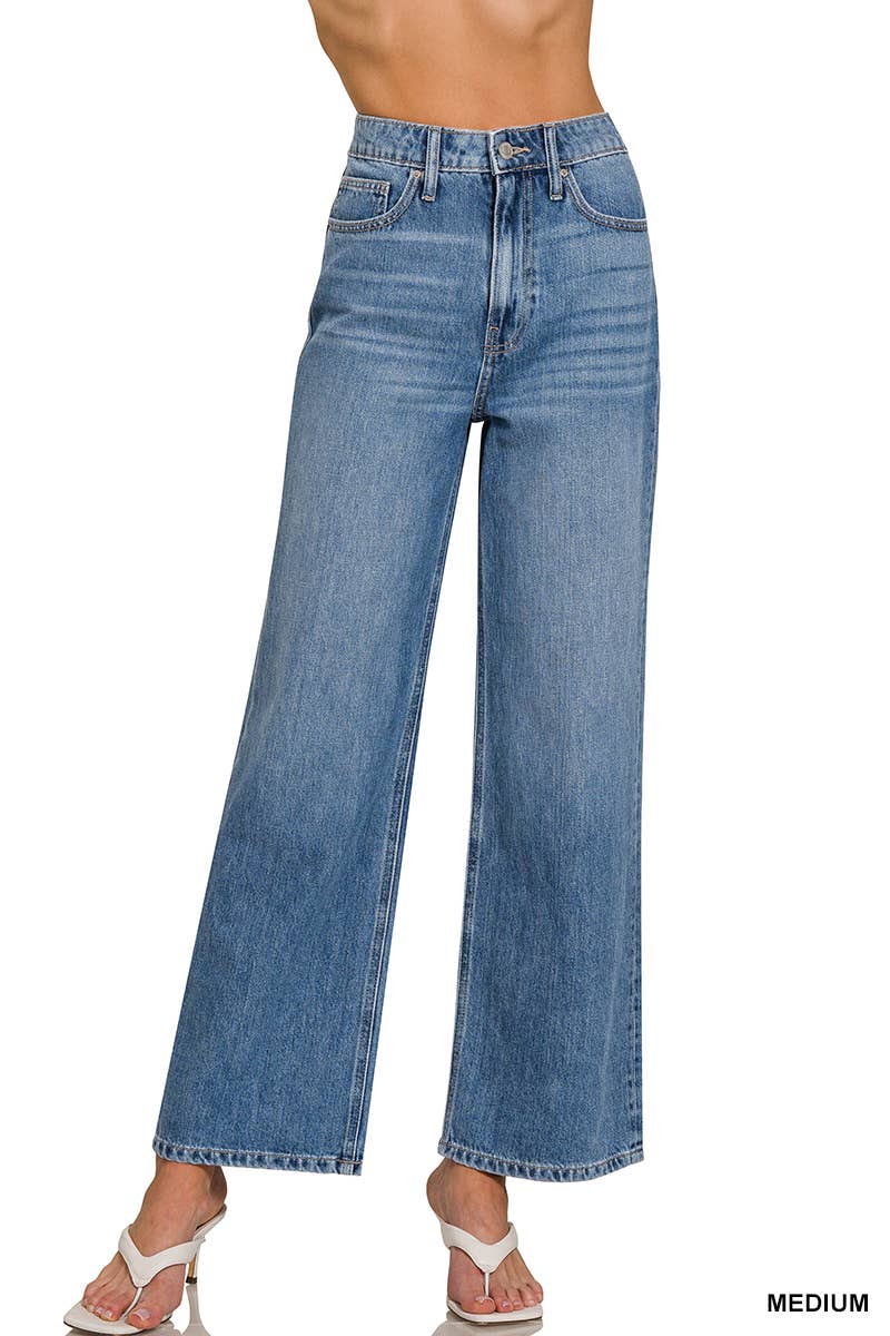 `.0722 High Waist Wide Leg Straight Denim Pants SI-26280