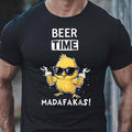 Beer Time Madafakas Funny Chick Cool Chicken Drinking Beer