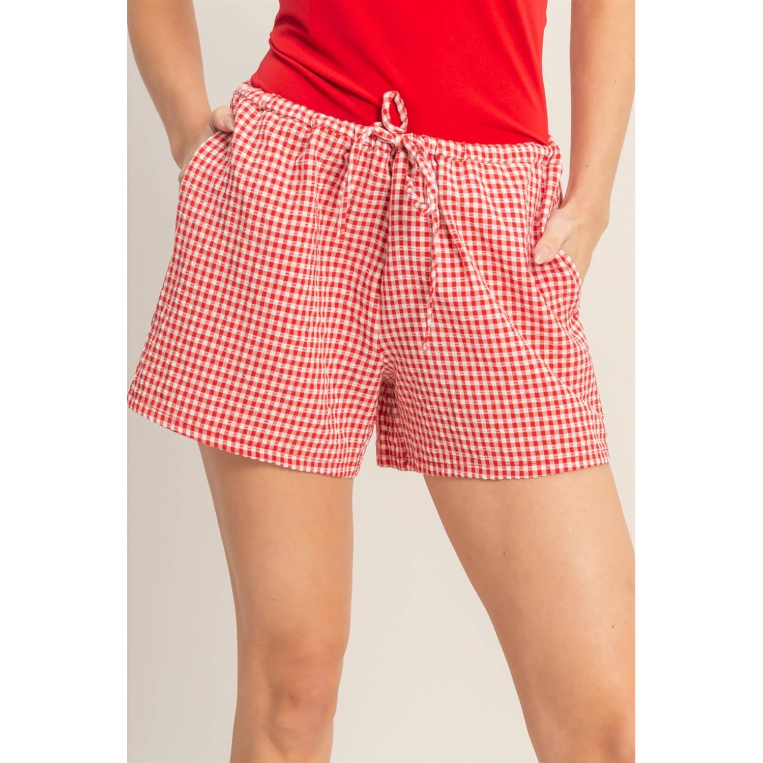 Gingham Relaxed Fit Shorts