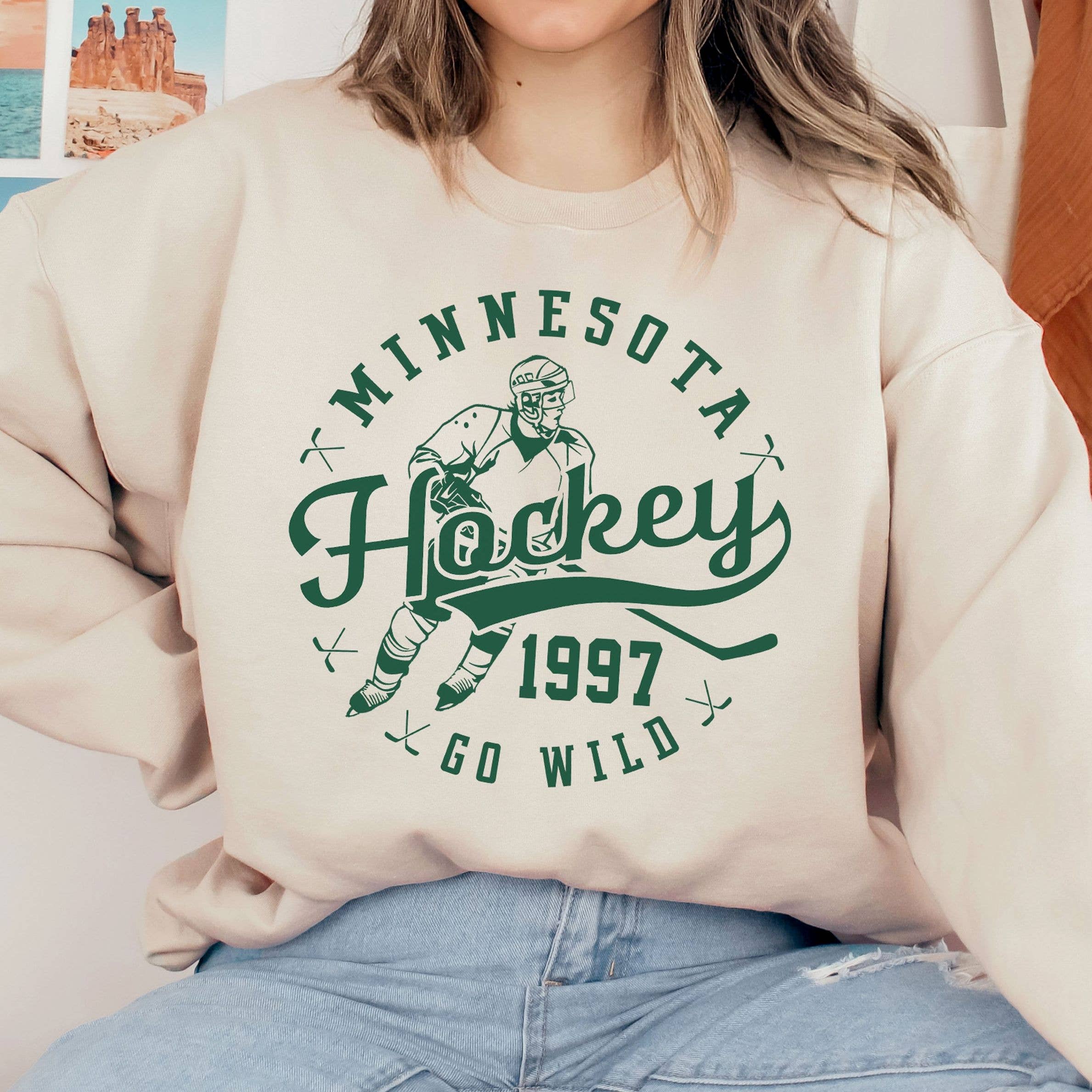 Retro Minnesota Wild Hockey Fan Sweatshirt