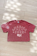America Cropped Mineral Graphic Top