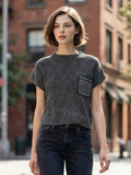 ...._ Mock Neck Short Sleeve Sweater
