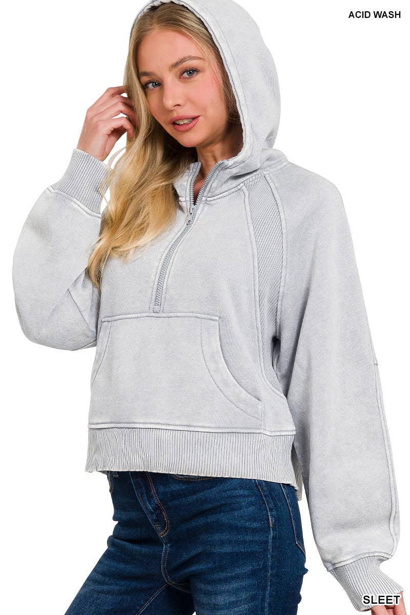 Acid Wash Fleece Pullover
