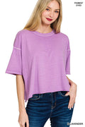 ...SI-27687 Pigment Dye & Enzyme Washed Oversized Crop Box Tee