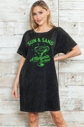Women Margarita Graphic Print Mineral Wash Dress