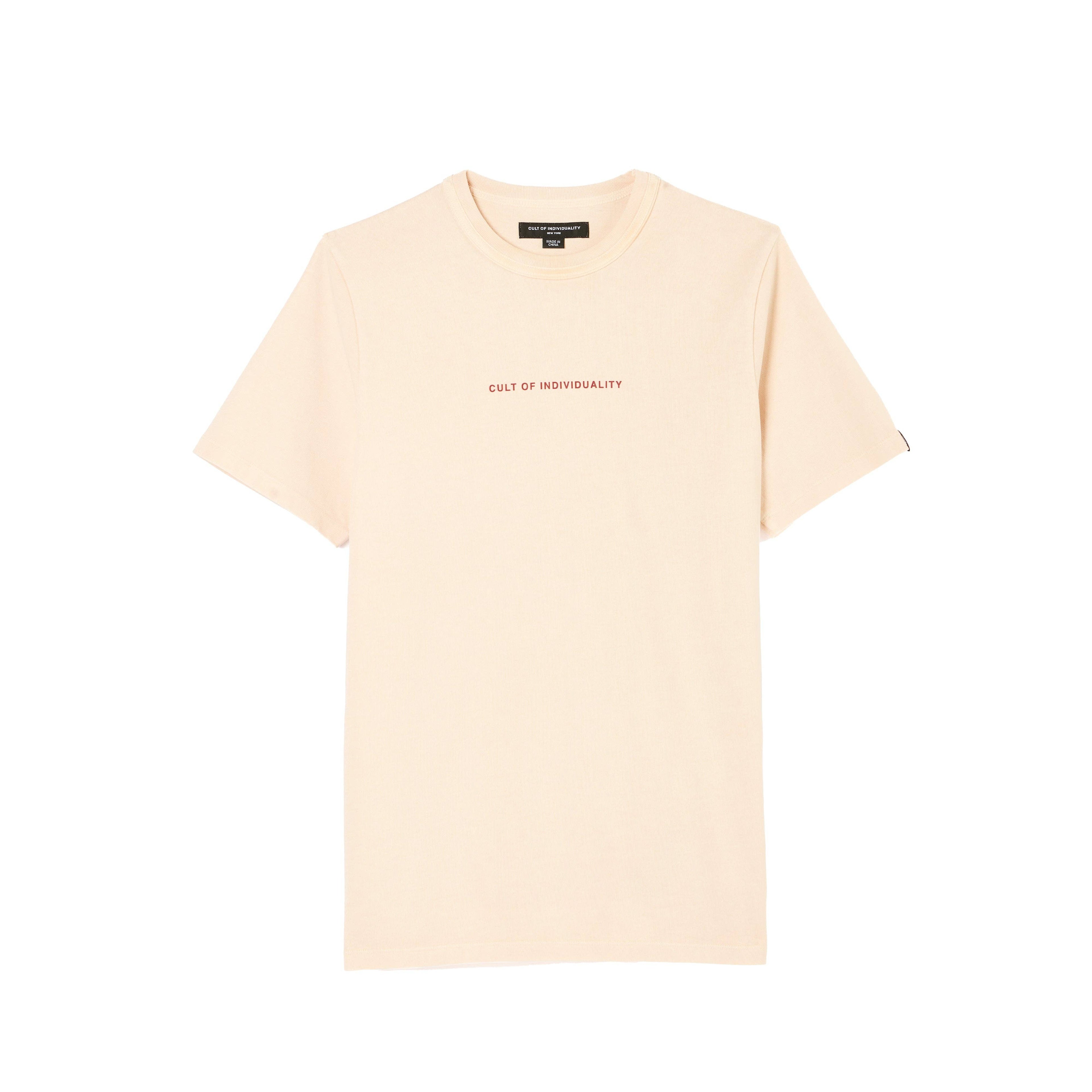 Short Sleeve Crew Neck Tee "Shimuchan" Logo in Pink