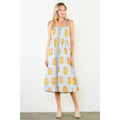 Tie Straps Floral Pattern Button Down Dress