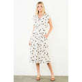 Short Sleeve Polka Dot V-Neck Dress
