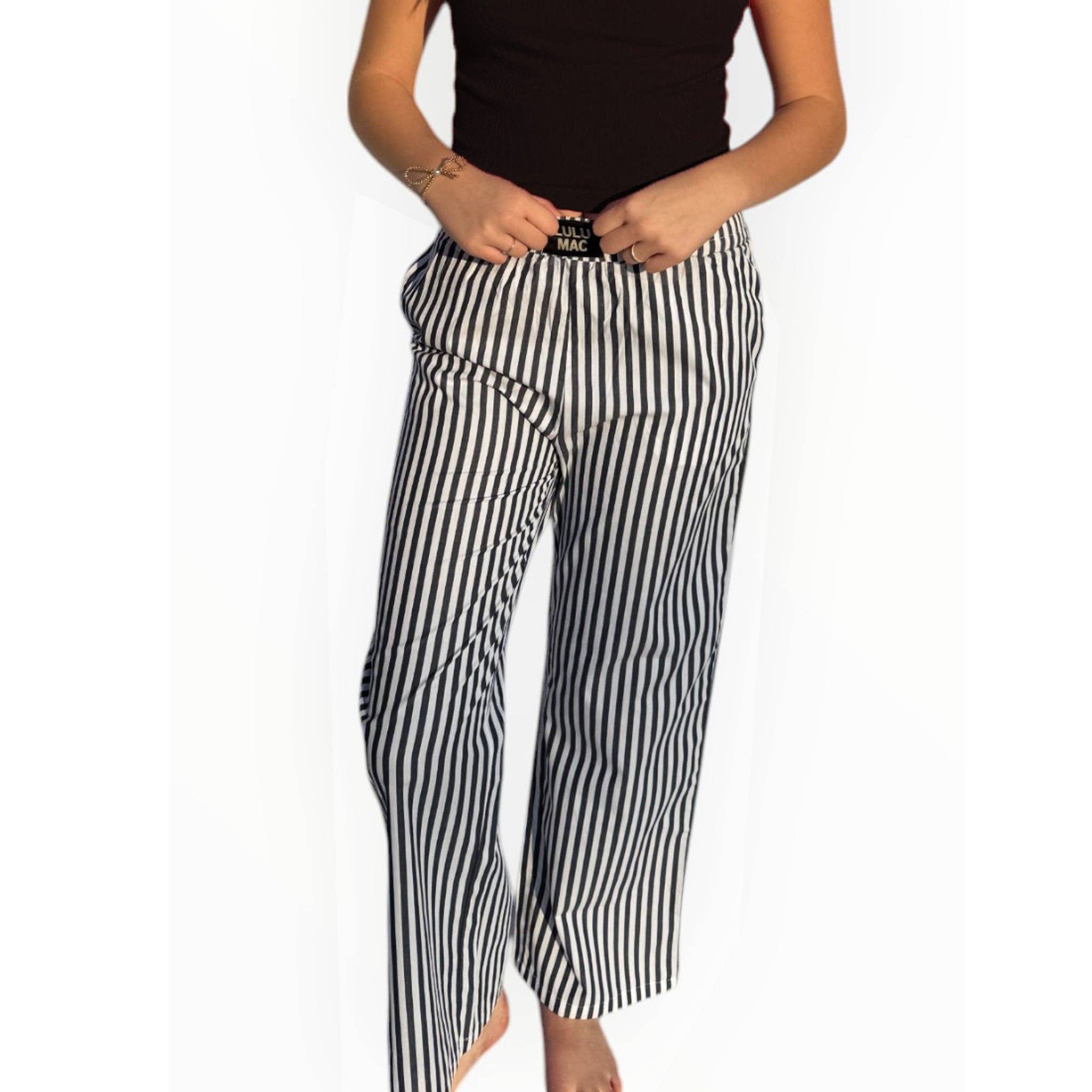 Past-Black Striped Pant