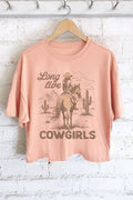 Long Live Cowgirls Graphic Long Crop Top