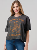 Whiskey Bent Hellbound Oversized 90's Vibe Distressed Cropped  T- Shirt