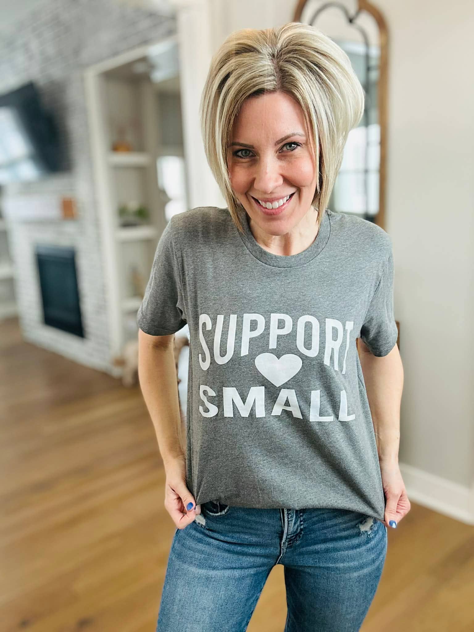 New Shop Small Heart Grey Tultex $9 Graphic Tee