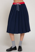 1104 Pleated Contrasting Midi Skirt SI-29010