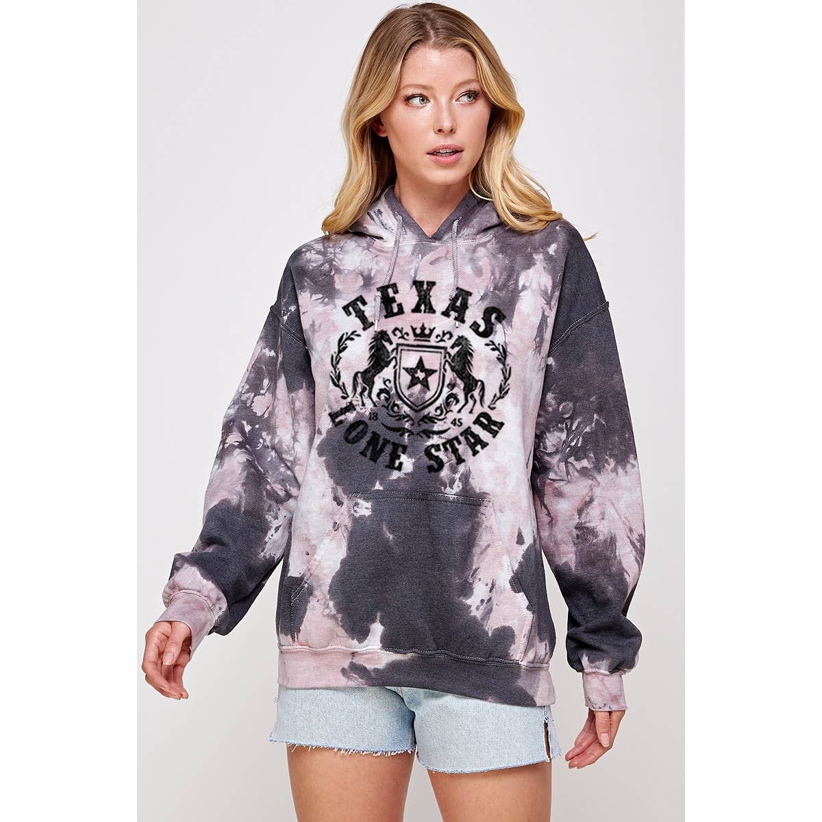 Texas Lone Star Graphic Tie Dye  Hoodie