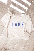 Lake  Cropped Thermal Vintage Pullover