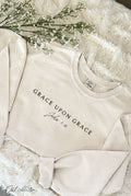 Grace Upon Grace Cropped Thermal Vintage Pullover