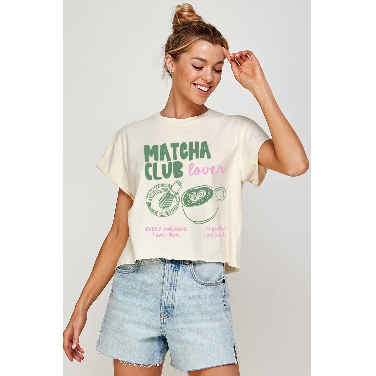Matcha Club Vintage Graphic Crop Top