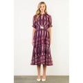 Short Sleeve Pattern Maxi Dress