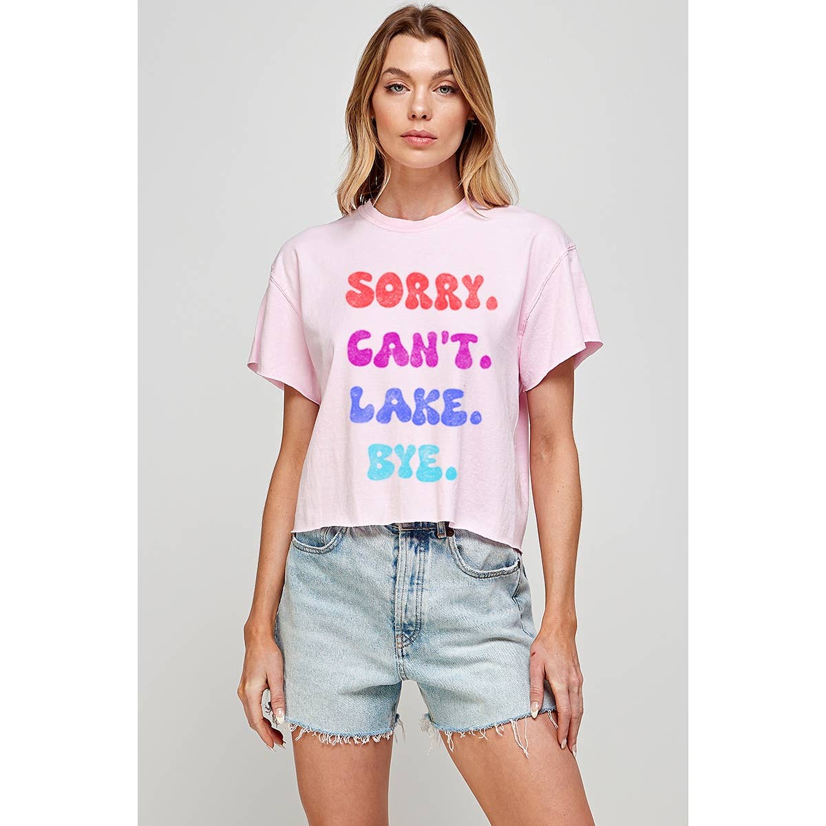 Sorry Cant Lake Bye   Vintage Graphic Crop Top