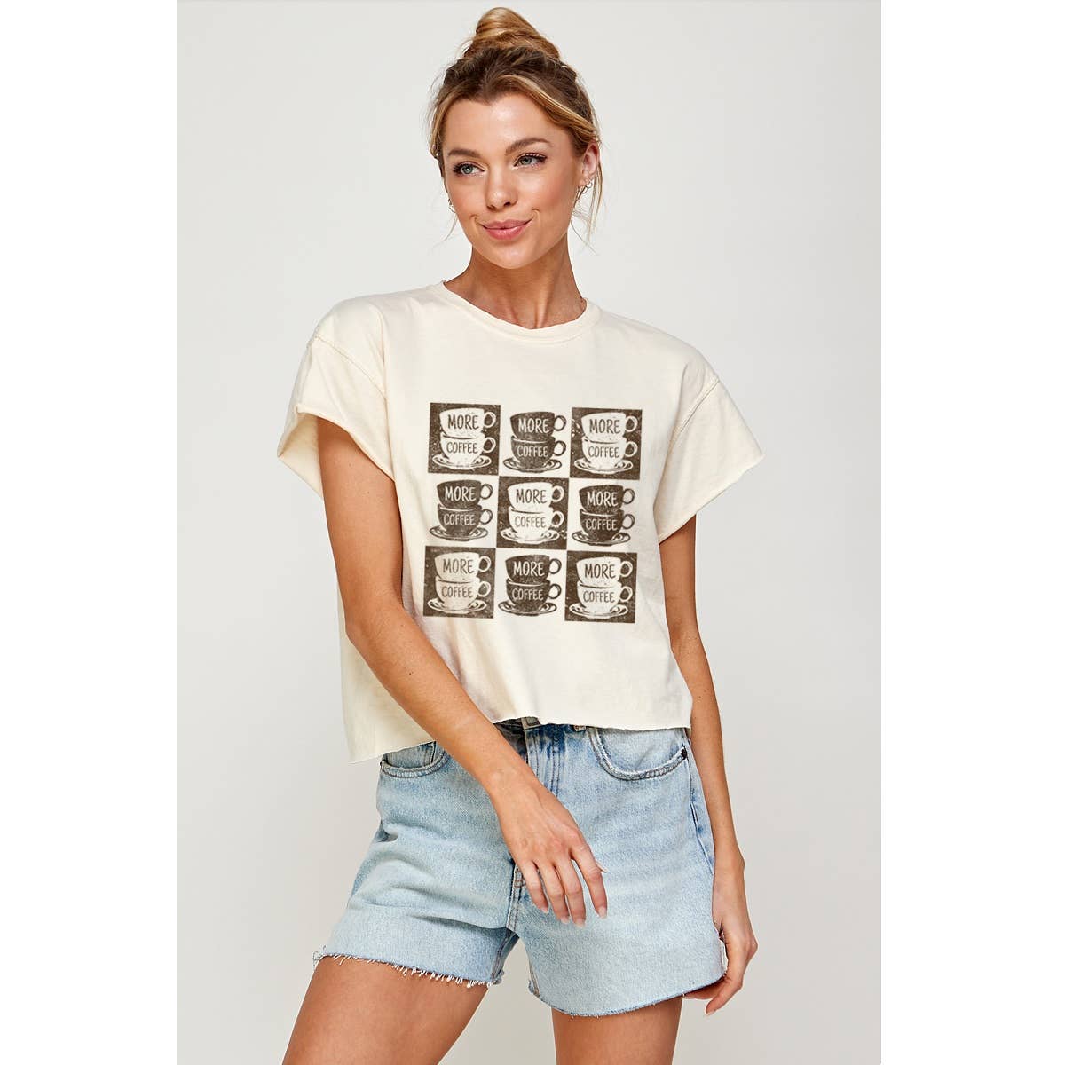More Coffee Vintage Graphic Crop Top