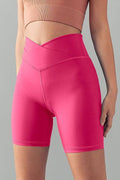 Cross Front High-Waisted Bike Shorts