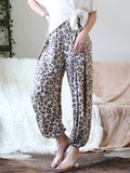 `.Leopard Print Side Split Yoga Pants