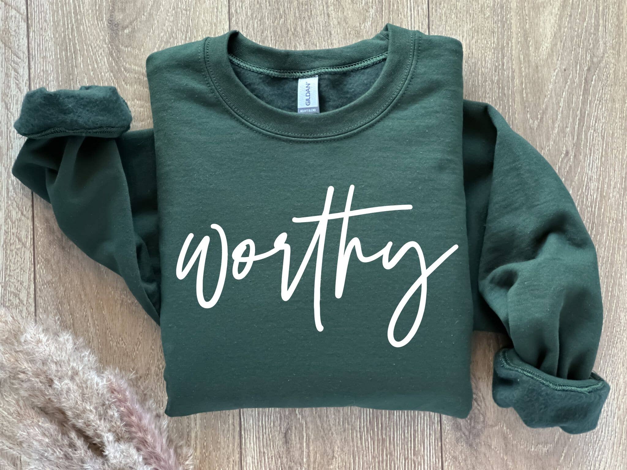 Worthy Green Christian Vintage Women's Graphic Sweatshirt