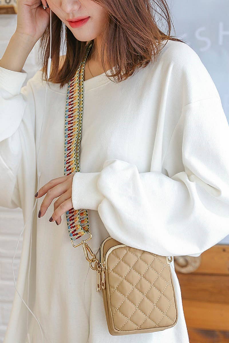 ,..0827 Guitar Strap Tori Quilted Crossbody Sling Bag SI-25600