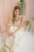 Floral Smocked Ruffle Detail Sleeveless Midi Dress (Pre-Order)
