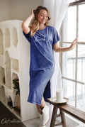 Meet Me At the Beach Mineral Washed Graphic Dress