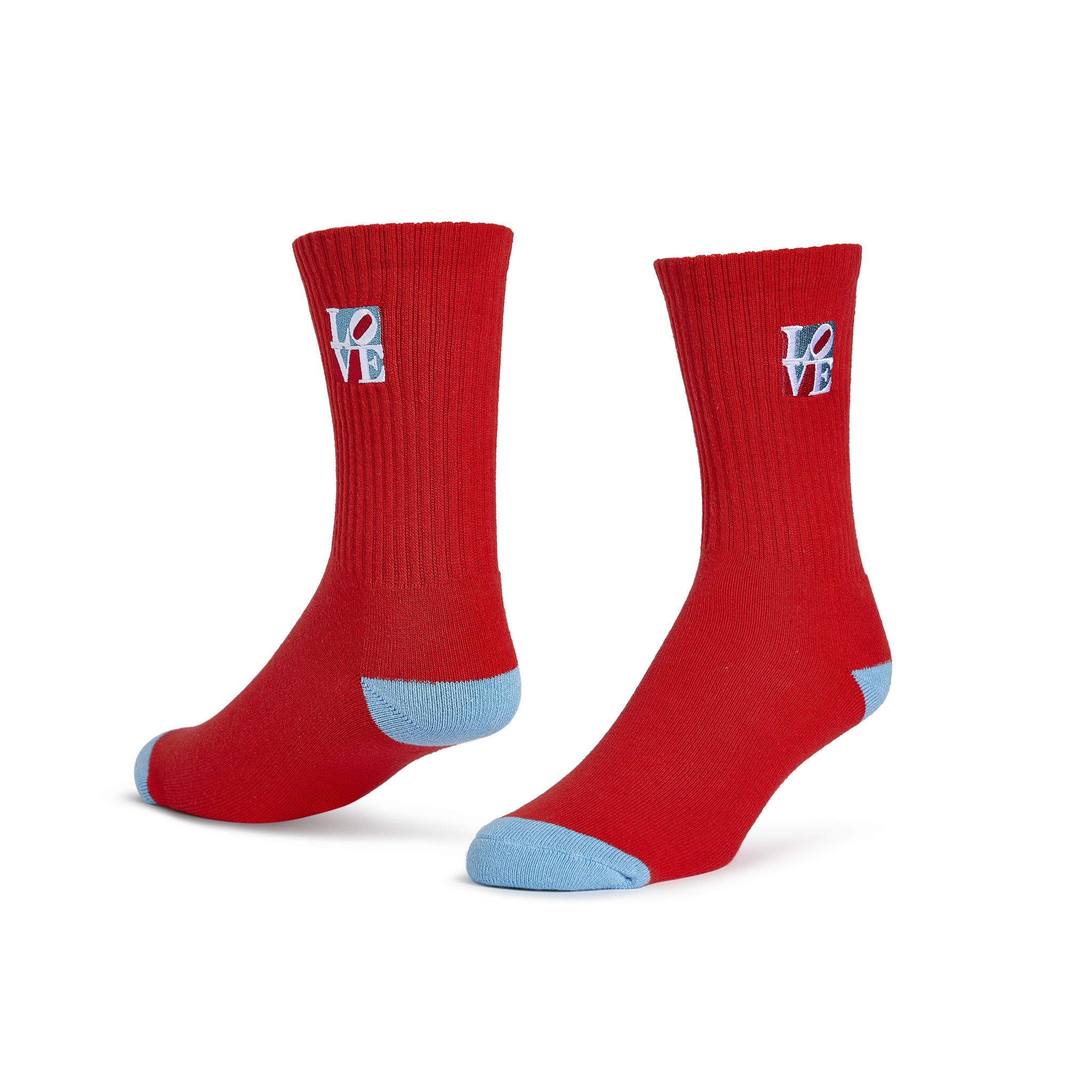 Robert Indiana "Love" Crew Socks, Red